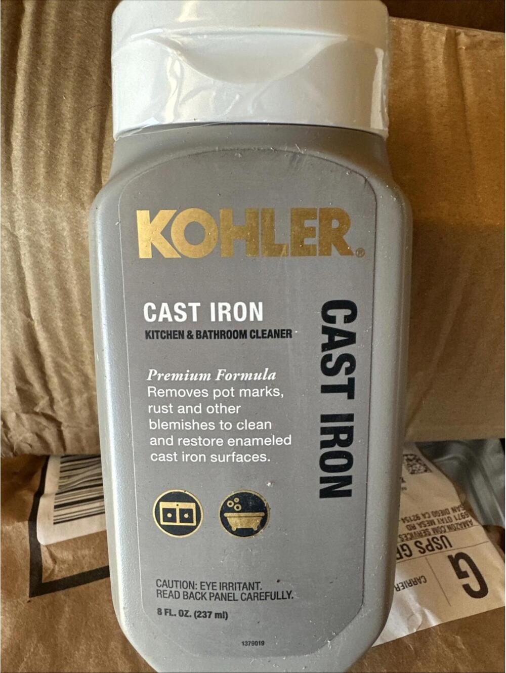 KOHLER K-23725-NA Cast Iron Cleaner For Kitchen Bathroom 8oz Cream Nonabrasive